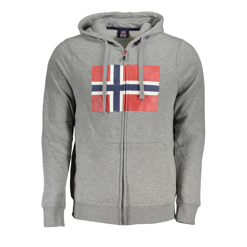 NORWAY 1963 FELPA CON ZIP UOMO GRIGIO