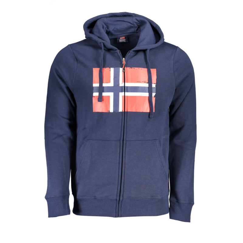 NORWAY 1963 FELPA CON ZIP UOMO BLU