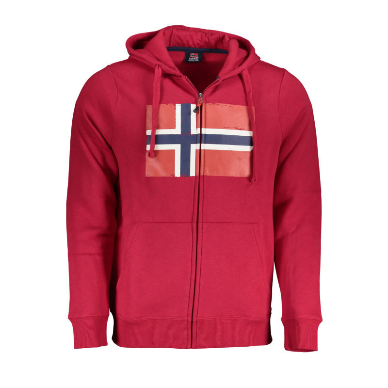 NORWAY 1963 FELPA CON ZIP UOMO ROSSO