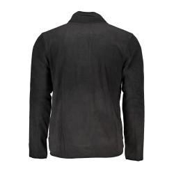 GIAN MARCO VENTURI MEN&39S BLACK ZIP SWEATSHIRT