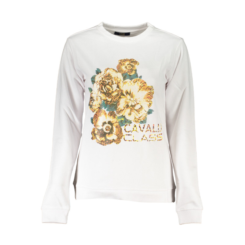 CAVALLI CLASS WOMEN&39S WHITE SWEATSHIRT WITHOUT ZIP