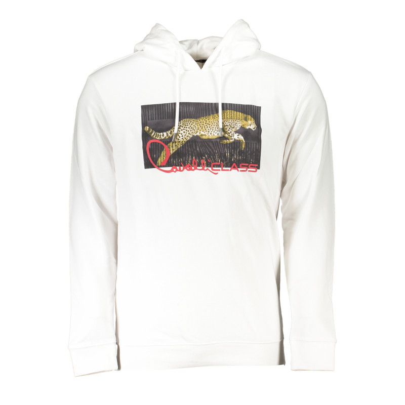 CAVALLI CLASS MEN&39S WHITE ZIPLESS SWEATSHIRT