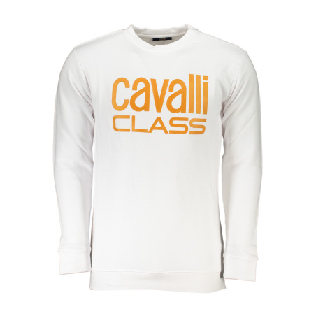 CAVALLI CLASS MEN&39S WHITE ZIPLESS SWEATSHIRT