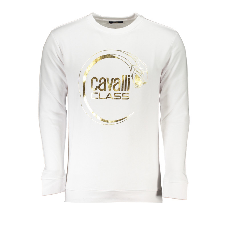 CAVALLI CLASS MEN&39S WHITE ZIPLESS SWEATSHIRT