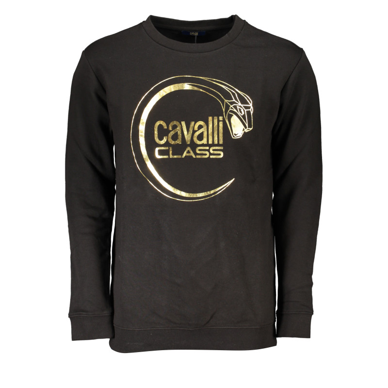 CAVALLI CLASS MEN&39S BLACK ZIP-OUT SWEATSHIRT