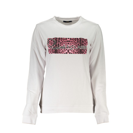 CAVALLI CLASS WOMEN&39S WHITE SWEATSHIRT WITHOUT ZIP