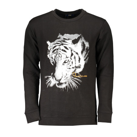 CAVALLI CLASS MEN&39S BLACK ZIP-OUT SWEATSHIRT