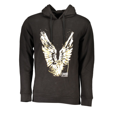 CAVALLI CLASS MEN&39S BLACK ZIP-OUT SWEATSHIRT