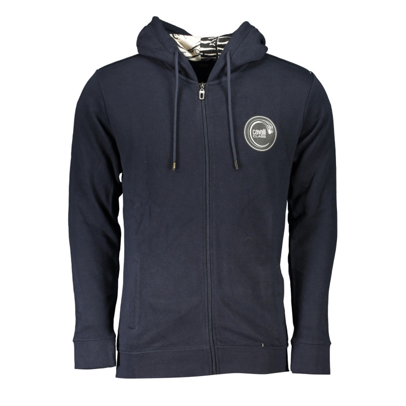 CAVALLI CLASS MEN&39S BLUE ZIP SWEATSHIRT