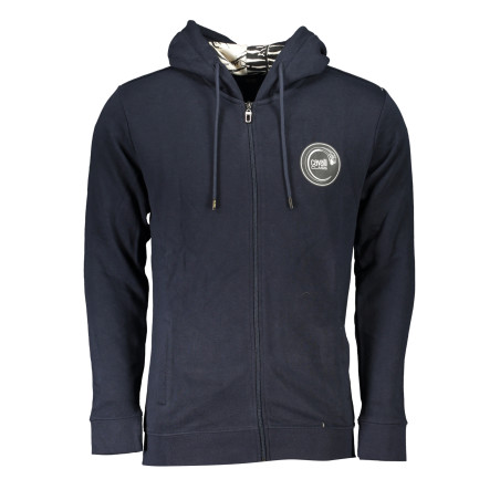 CAVALLI CLASS MEN&39S BLUE ZIP SWEATSHIRT