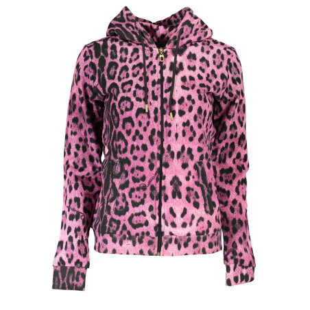 CAVALLI CLASS FELPA CON ZIP DONNA ROSA