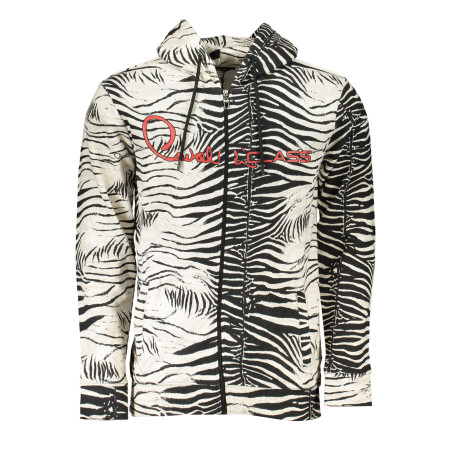 CAVALLI CLASS MEN&39S WHITE ZIP SWEATSHIRT