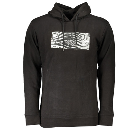 CAVALLI CLASS MEN&39S BLACK ZIP-OUT SWEATSHIRT