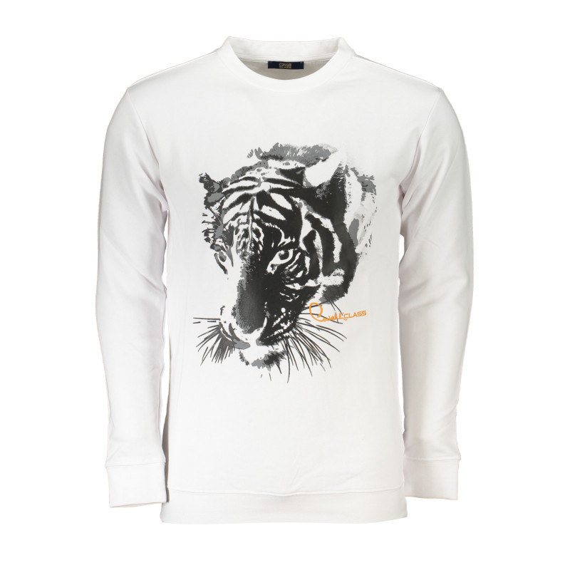 CAVALLI CLASS MEN&39S WHITE ZIPLESS SWEATSHIRT