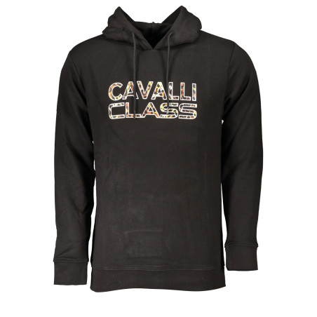 CAVALLI CLASS MEN&39S BLACK ZIP-OUT SWEATSHIRT