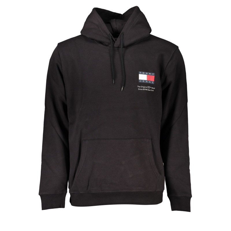 TOMMY HILFIGER MEN&39S BLACK ZIPLESS SWEATSHIRT