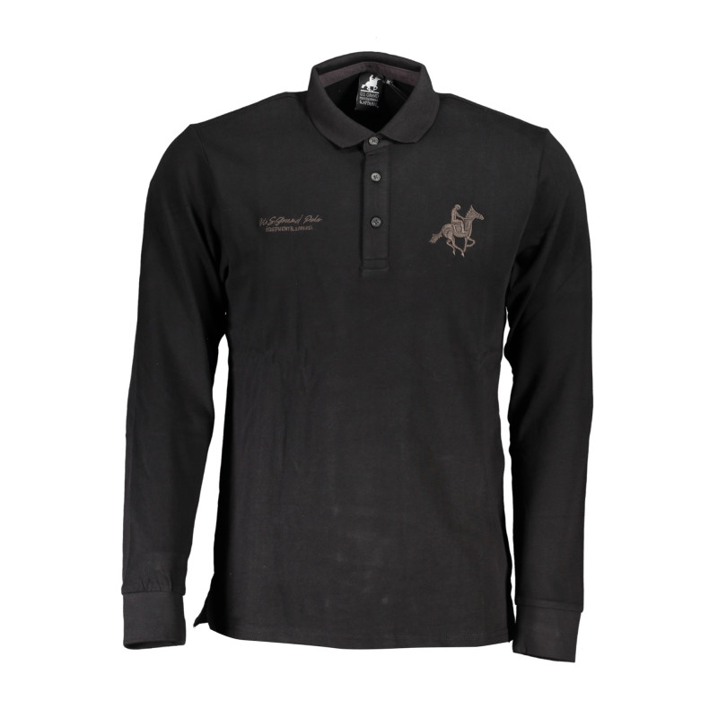 US GRAND POLO MEN&39S LONG SLEEVED POLO SHIRT BLACK