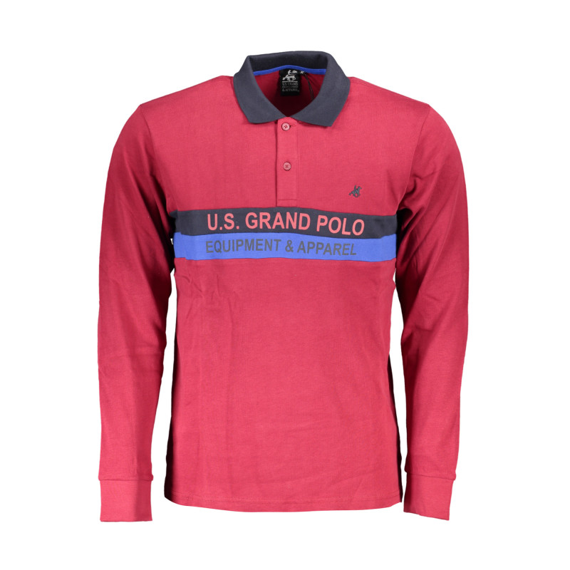 US GRAND POLO MEN&39S LONG SLEEVED POLO SHIRT RED