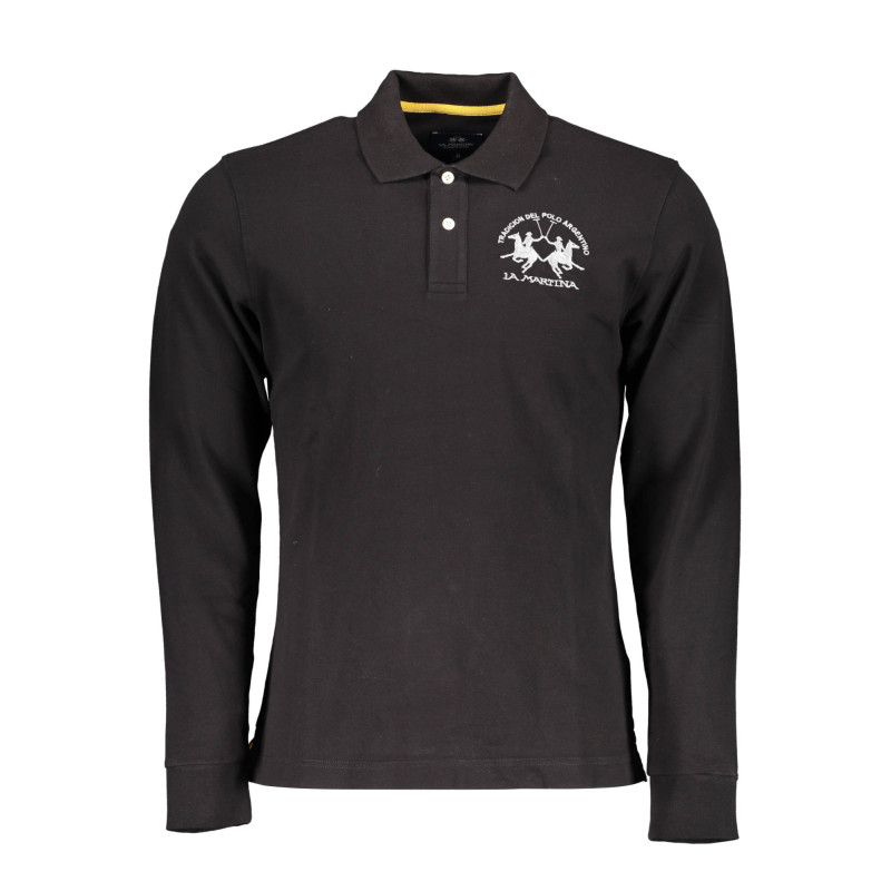 LA MARTINA MEN&39S BLACK LONG SLEEVE POLO SHIRT