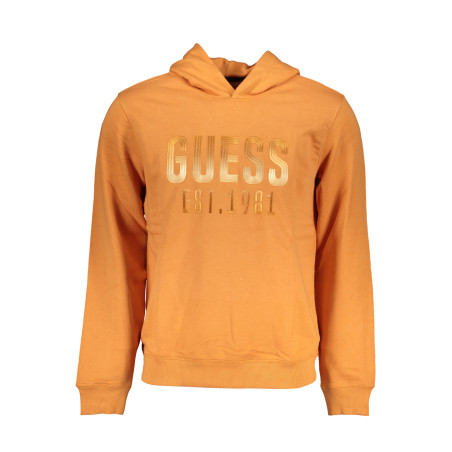 GUESS JEANS MEN&39S ORANGE ZIPLESS SWEATSHIRT