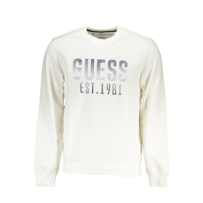 GUESS JEANS WHITE MEN&39S SWEATSHIRT WITHOUT ZIP