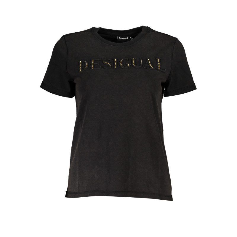 DESIGUAL T-SHIRT MANICHE CORTE DONNA NERO