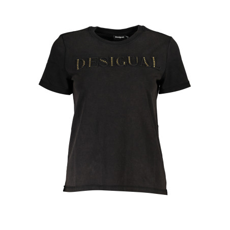 DESIGUAL T-SHIRT MANICHE CORTE DONNA NERO