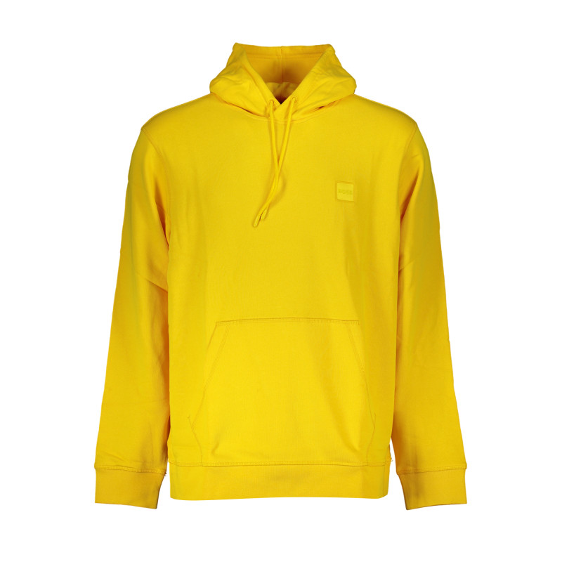 HUGO BOSS MEN&39S YELLOW ZIPLESS SWEATSHIRT