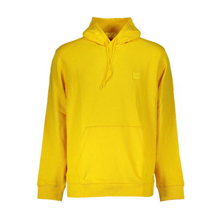 HUGO BOSS MEN&39S YELLOW ZIPLESS SWEATSHIRT