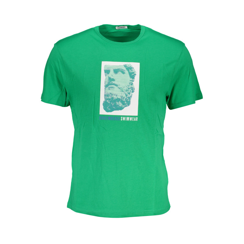 BIKKEMBERGS GREEN MEN&39S SHORT SLEEVE T-SHIRT