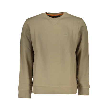 HUGO BOSS MEN&39S BEIGE ZIPLESS SWEATSHIRT