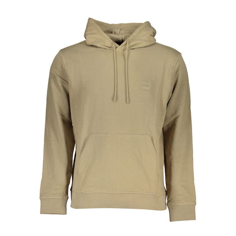 HUGO BOSS MEN&39S BEIGE ZIPLESS SWEATSHIRT