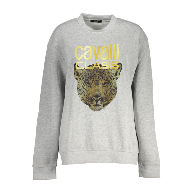 CAVALLI CLASS WOMEN&39S GRAY ZIPLESS SWEATSHIRT