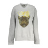 CAVALLI CLASS WOMEN&39S GRAY ZIPLESS SWEATSHIRT