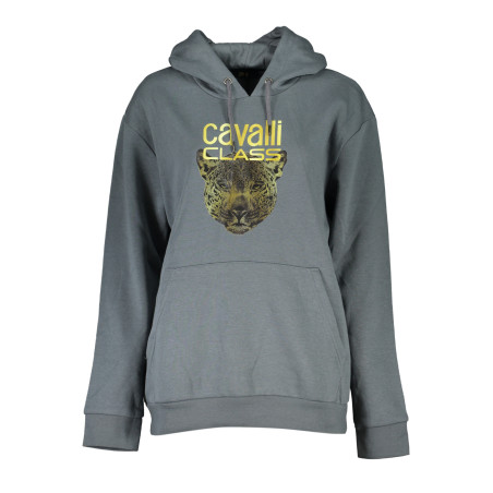 CAVALLI CLASS WOMEN&39S GRAY ZIPLESS SWEATSHIRT