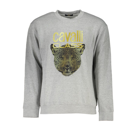 CAVALLI CLASS MEN&39S GRAY ZIPLESS SWEATSHIRT