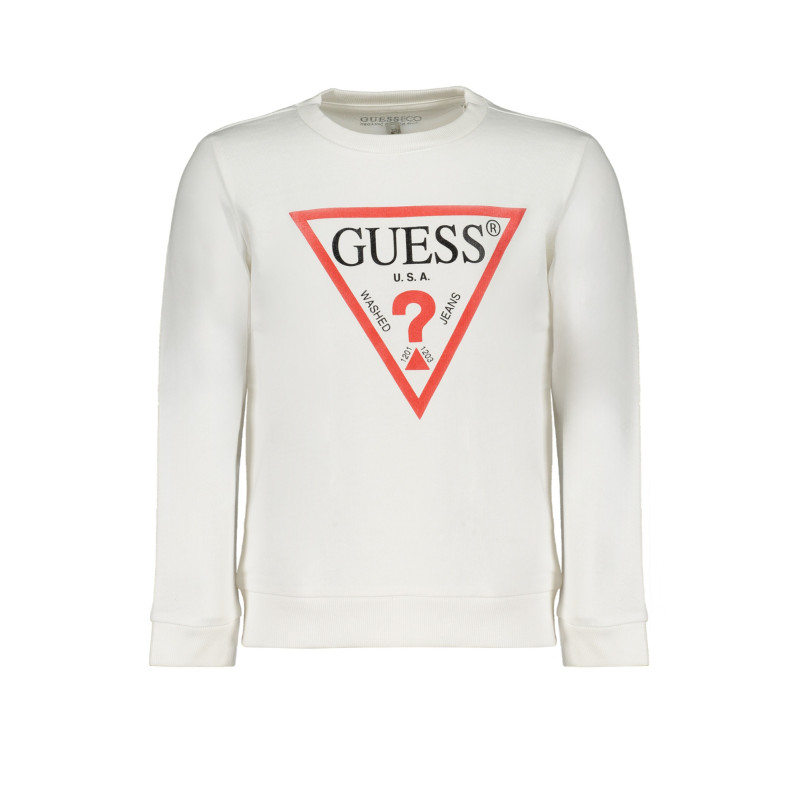 GUESS JEANS FELPA SENZA ZIP BAMBINO BIANCO