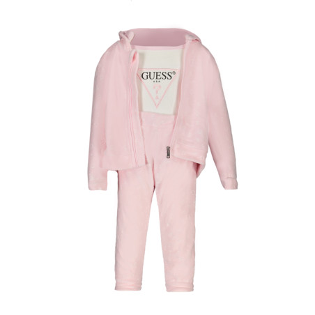 GUESS JEANS FELPA CON ZIP BAMBINA ROSA