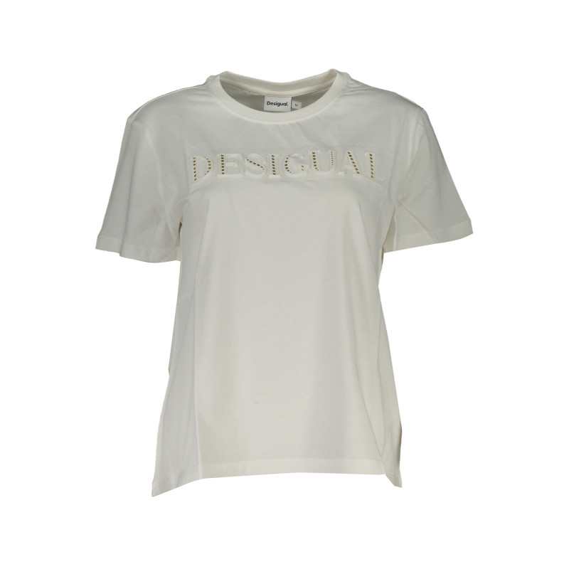 DESIGUAL T-SHIRT MANICHE CORTE DONNA BIANCO