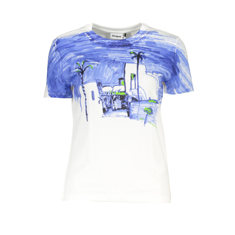 DESIGUAL T-SHIRT MANICHE CORTE DONNA BIANCO