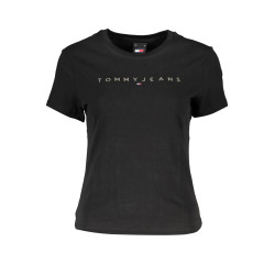 TOMMY HILFIGER T-SHIRT MANICHE CORTE DONNA NERO