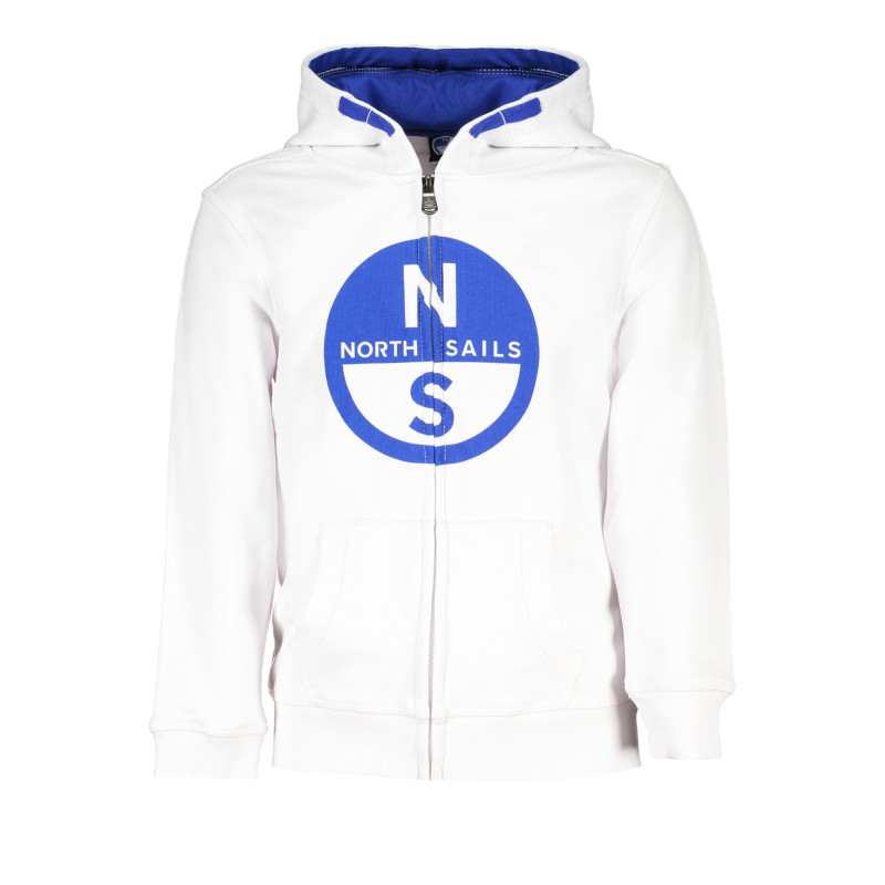 NORTH SAILS WHITE ZIP SWEATSHIRT FOR CHILDREN