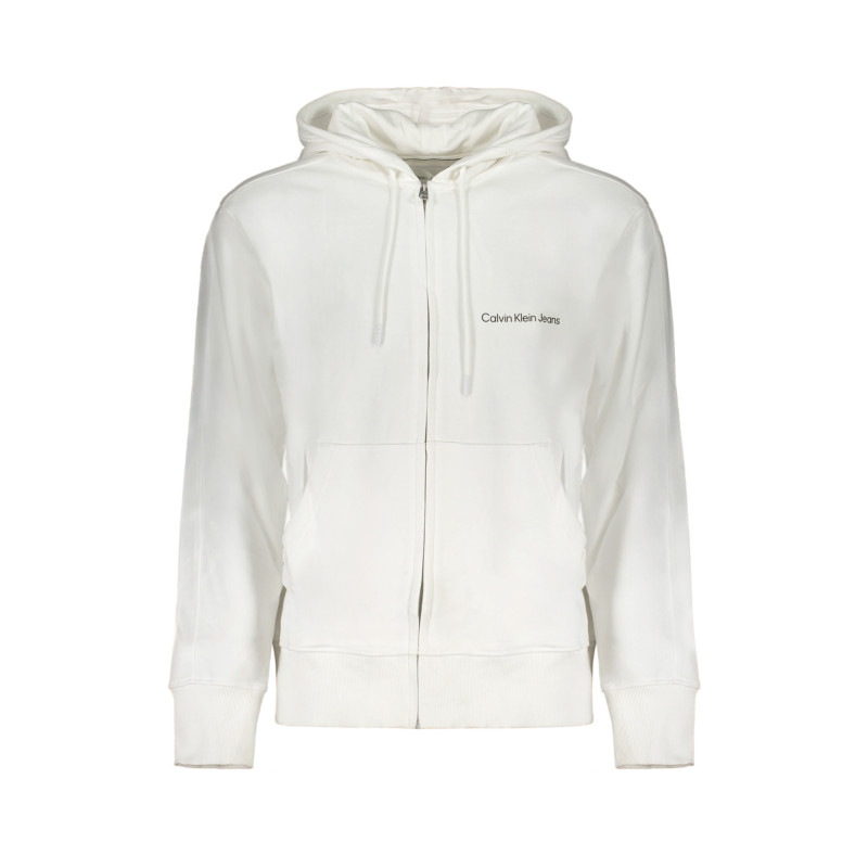 CALVIN KLEIN MEN&39S WHITE ZIP SWEATSHIRT