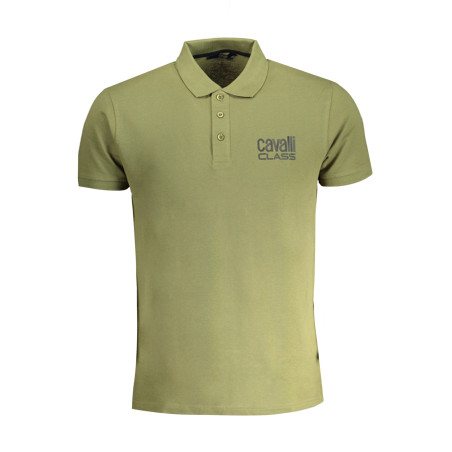 CAVALLI CLASS MEN&39S GREEN SHORT SLEEVED POLO SHIRT