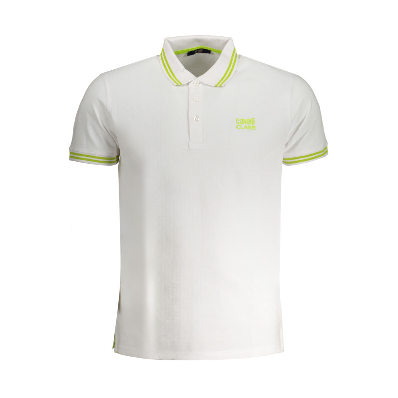 CAVALLI CLASS MEN&39S WHITE SHORT SLEEVED POLO SHIRT