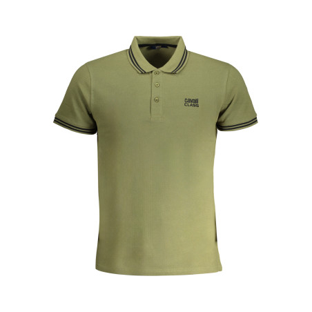 CAVALLI CLASS MEN&39S GREEN SHORT SLEEVED POLO SHIRT