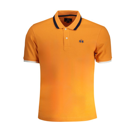 LA MARTINA MEN&39S ORANGE SHORT SLEEVED POLO SHIRT