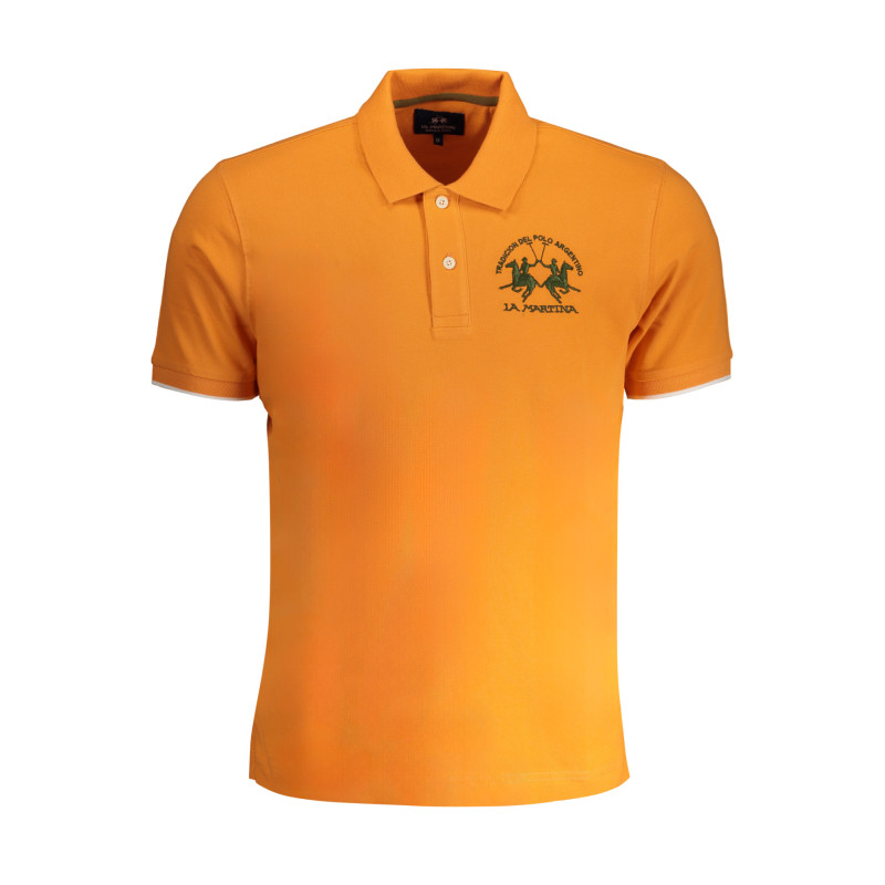 LA MARTINA MEN&39S ORANGE SHORT SLEEVED POLO SHIRT