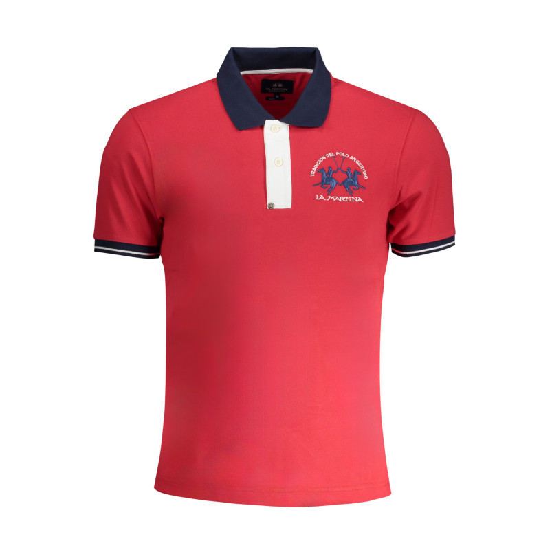 LA MARTINA MEN&39S RED SHORT SLEEVED POLO SHIRT