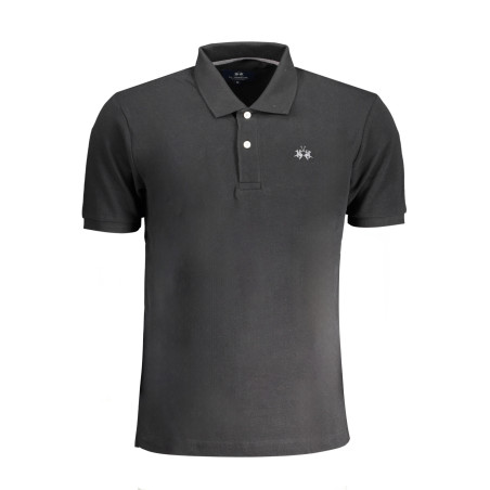 LA MARTINA MEN&39S BLACK SHORT SLEEVED POLO SHIRT